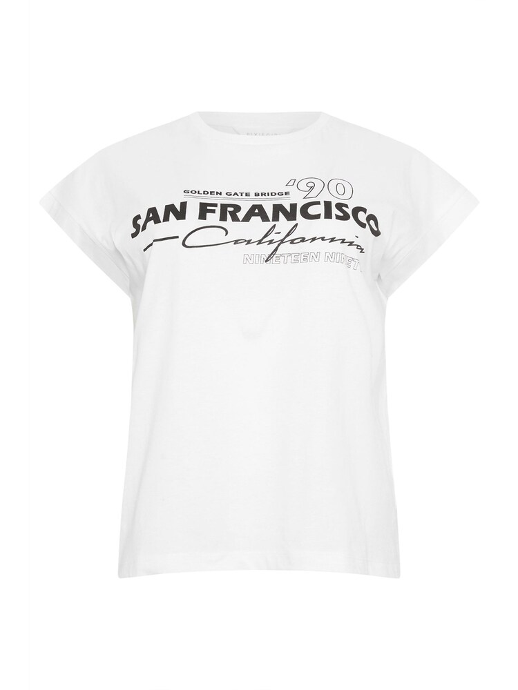 PixieGirl Petite White San Francisco Slogan Short Sleeve 100% Cotton T-Shirt - Image 5 of 5