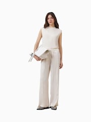 לבן - AllSaints Alba Satin Trousers - תמונה 1 מתוך 8