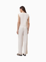 לבן - AllSaints Alba Satin Trousers - תמונה 2 מתוך 8