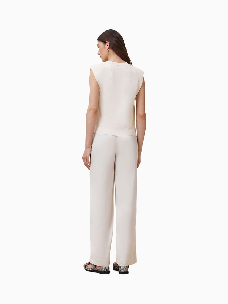 לבן - AllSaints Alba Satin Trousers - תמונה 2 מתוך 8