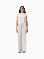 לבן - AllSaints Alba Satin Trousers - תמונה 3 מתוך 8