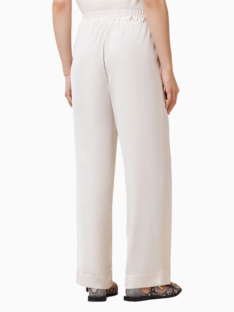 AllSaints White Alba Satin Trousers - Image 5 of 8