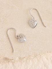 Sterling Silver Heart Drop Earrings - Image 4 of 5