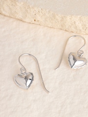 Sterling Silver Heart Drop Earrings - Image 5 of 5