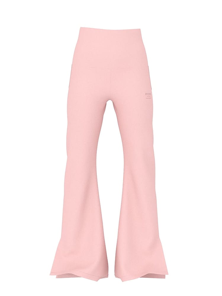 Victoria's Secret PINK Dolhouse Pink Flared Fleece Fold Over Joggers - Image 3 of 3 Victoria's Secret PINK Dolhouse Pink Flared Fleece Fold Over Joggers - Image 3 of 3