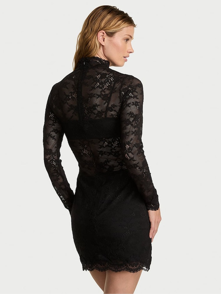 Victoria's Secret Black Lace Mini Dress Set - Image 2 of 2 Victoria's Secret Black Lace Mini Dress Set - Image 2 of 2