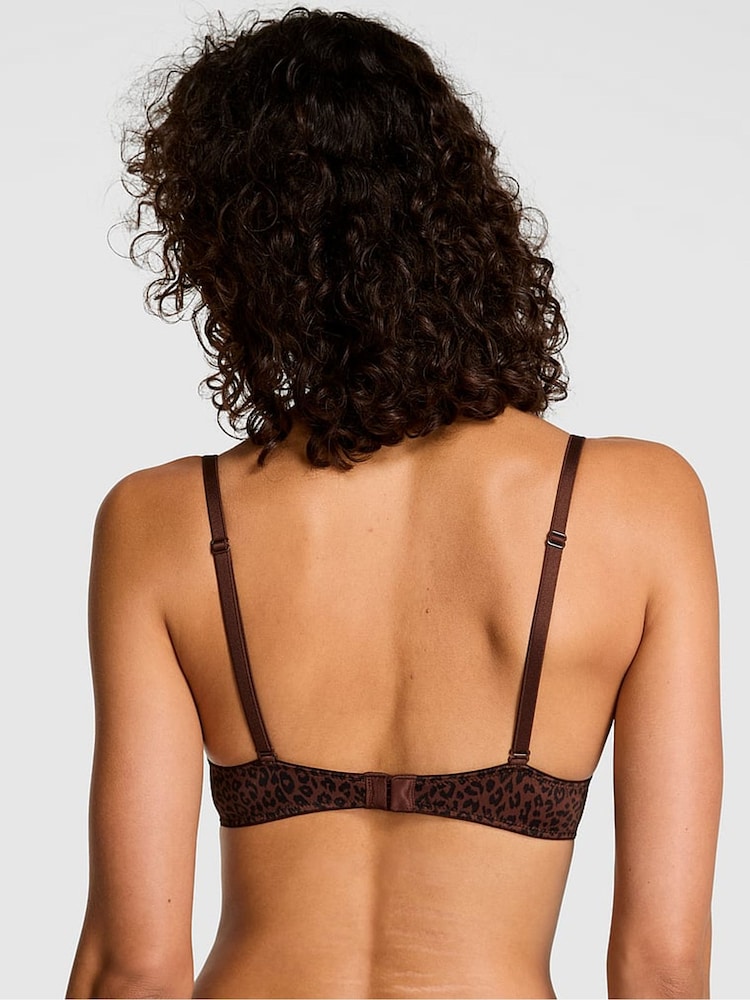 Victoria's Secret PINK Leopard Brown Non Wired Push Up Bra - Image 2 of 3 Victoria's Secret PINK Leopard Brown Non Wired Push Up Bra - Image 2 of 3