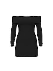 Victoria's Secret PINK Black Off The Shoulder Ribbed Dress - Image 3 of 3