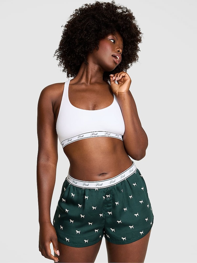 Victoria's Secret PINK Forest Green Dog Print Pyjama Bottoms - Image 1 of 2