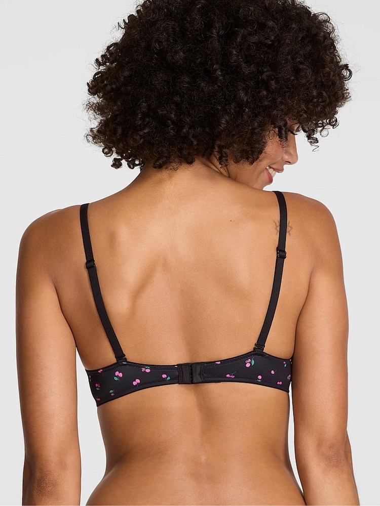 Victoria's Secret PINK Black Cherry Print Non Wired Push Up Bra - Image 2 of 2