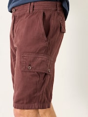 FatFace Brecon Plum Purple Garment Dye Cargo Shorts - Image 3 of 6