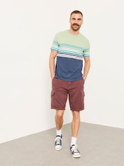 FatFace Brecon Plum Purple Garment Dye Cargo Shorts - Image 5 of 6