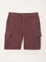FatFace Brecon Plum Purple Garment Dye Cargo Shorts - Image 6 of 6