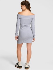 Victoria's Secret PINK Medium Heather Grey Off The Shoulder Ribbed Dress - Image 2 of 3