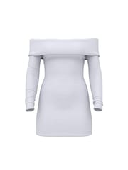 Victoria's Secret PINK Medium Heather Grey Off The Shoulder Ribbed Dress - Image 3 of 3