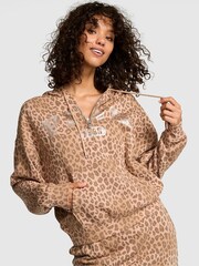 Victoria's Secret PINK Brown Leopard Fleece Hoodie - Image 1 of 2