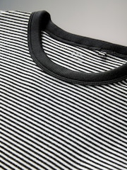 The Set Black/White/Stripe/Grey 4 Pack Ribbed Short Sleeve T-Shirts - Image 12 of 13