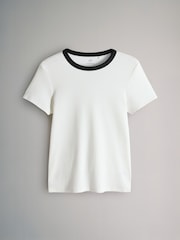 The Set Black/White/Stripe/Grey 4 Pack Ribbed Short Sleeve T-Shirts - Image 9 of 13