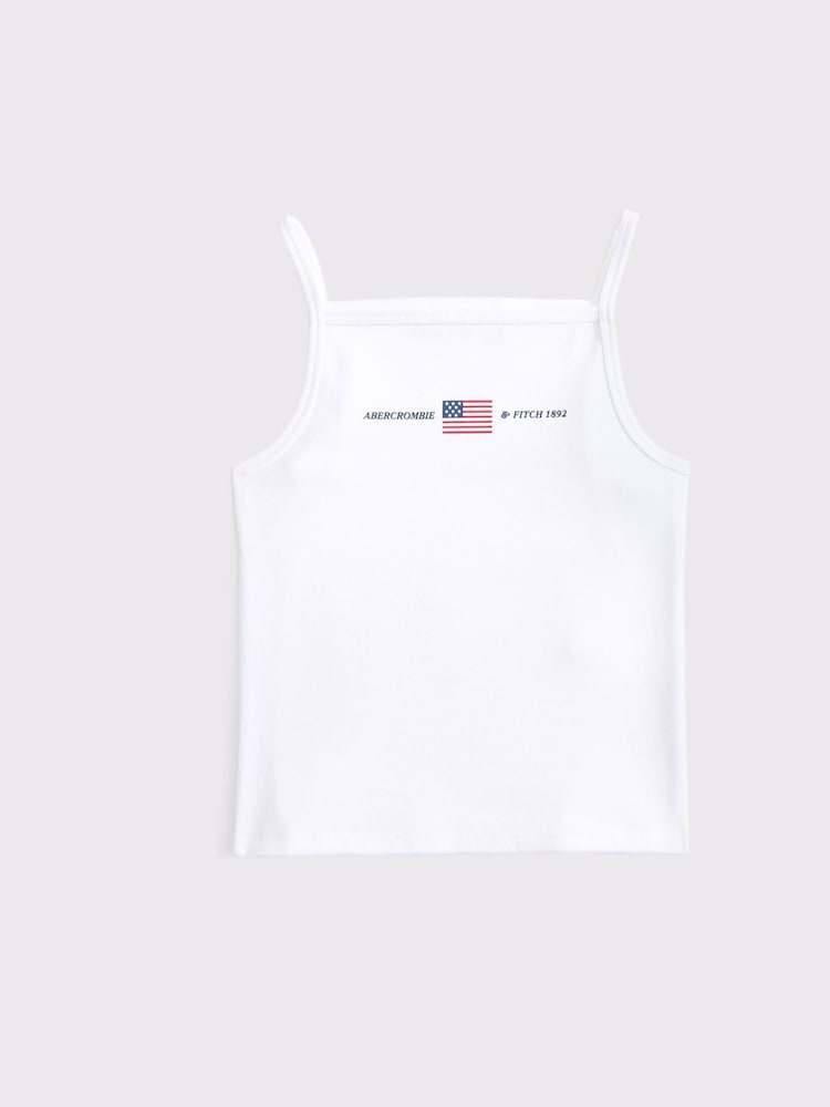 Abercrombie & Fitch Graphic Print Alto Neck Apron Tank Top - Imagen 1 de 1