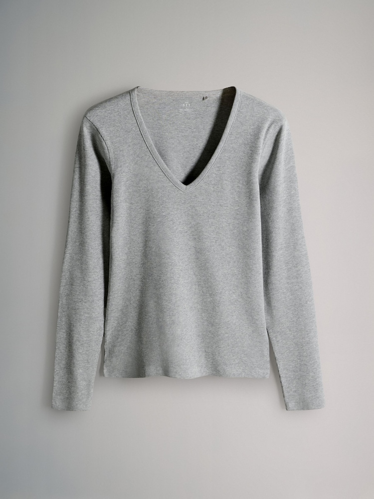 Urban Classics Maglia Donna Maniche Lunghe Scollo A V – Slim Fit, Spalle Scoperte, Cotone Ed Elastan, Nero