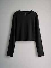 The Set Black/Grey/Khaki/White 4 Pack Long Sleeve Rib T-Shirts - Image 3 of 7
