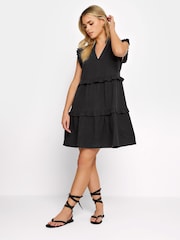 Schwarz - PixieGirl Petite Minikleid mit stufigen Volants - Bild 2 von 5