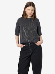 NOISY MAY Grey Embellished Graphic Print T-Shirt - Image 3 of 5