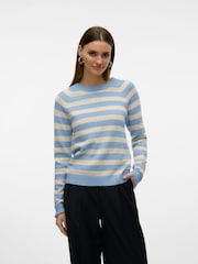 VERO MODA Blue Round Neck Soft Touch Knitted Jumper - Image 1 of 2
