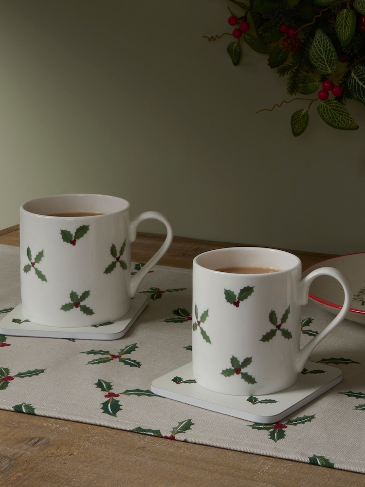 Sophie Allport White Holly & Berry Mug - Image 1 of 2