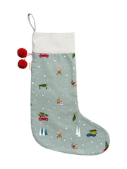Sophie Allport Teal Blue Home for Christmas Stockings - Image 2 of 2