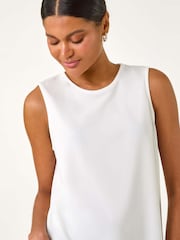 Roman White Scalloped Hem Vest Top - Image 4 of 5