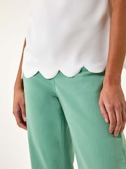 Roman White Scalloped Hem Vest Top - Image 5 of 5