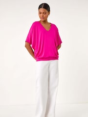 Roman Pink V-Neck Grown On Sleeve Stretch T-Shirt - Image 2 of 5