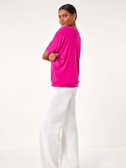 Roman Pink V-Neck Grown On Sleeve Stretch T-Shirt - Image 3 of 5