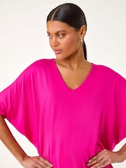Roman Pink V-Neck Grown On Sleeve Stretch T-Shirt - Image 4 of 5