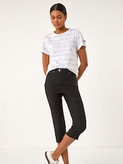 Roman Black Lift Sculpt Shape Cropped Trousers - Image 2 of 5