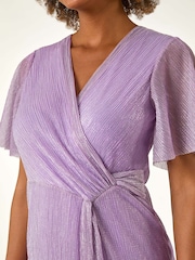 Roman Purple Plisse Bodycon Maxi Dress - Image 2 of 5