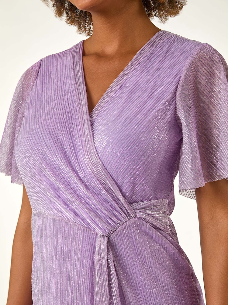 Roman Purple Plisse Bodycon Maxi Dress - Image 2 of 5