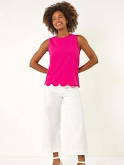 Roman Pink Scalloped Hem Vest Top - Image 1 of 5