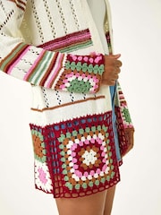 Roman White Edge Crochet Detail Knit Cardigan - Image 5 of 5