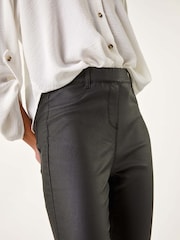Roman Black Coated Crop Denim Leggings - Image 5 of 5