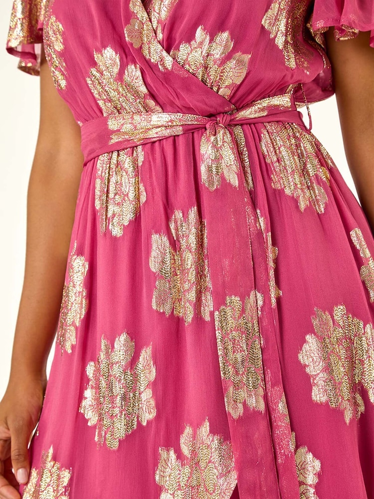 Rosa - Roman Jacquard Midi Wrap Dress - Imagen 5 de 5 Rosa - Roman Jacquard Midi Wrap Dress - Imagen 5 de 5