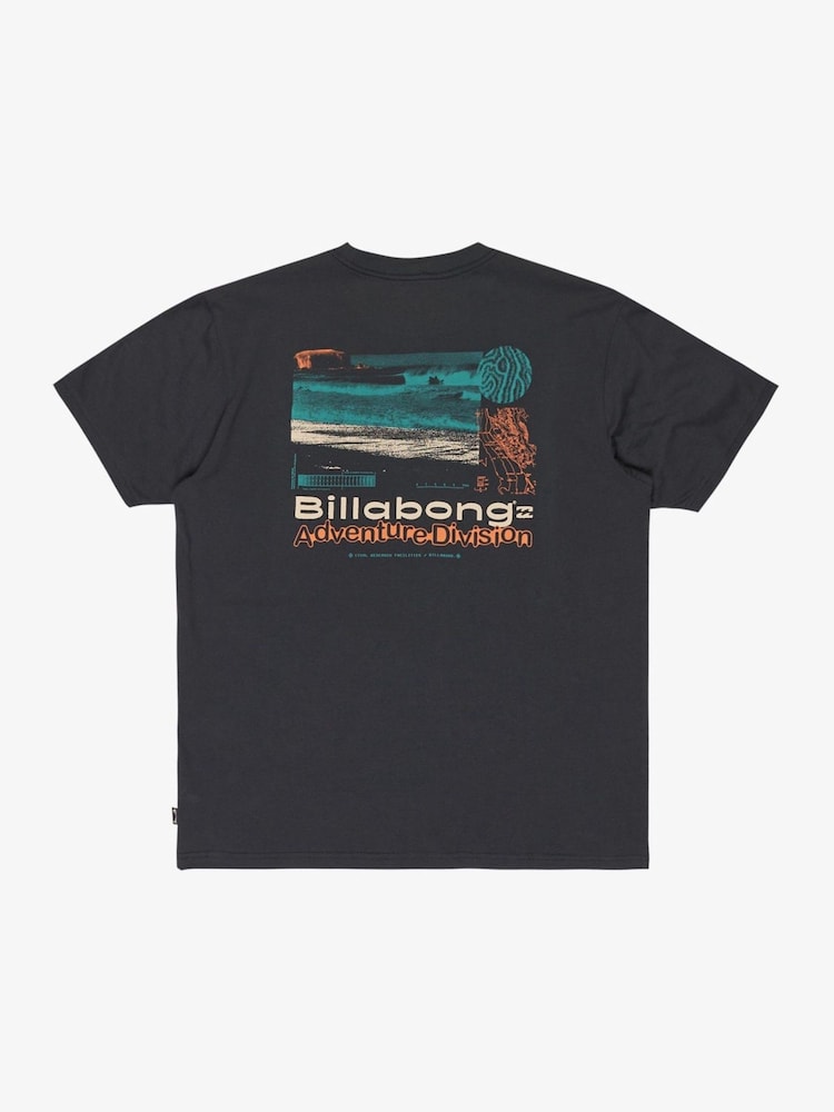 Billabong Blue Tidal Research Short Sleeve Backprint Graphic Logo T-Shirt - Image 2 of 2 Billabong Blue Tidal Research Short Sleeve Backprint Graphic Logo T-Shirt - Image 2 of 2