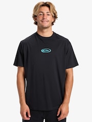 Quiksilver Black Welcome All Short Sleeve Front Graphic Print Logo T-Shirt - Image 1 of 7