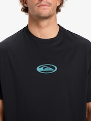 Quiksilver Black Welcome All Short Sleeve Front Graphic Print Logo T-Shirt - Image 4 of 7