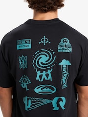 Quiksilver Black Welcome All Short Sleeve Front Graphic Print Logo T-Shirt - Image 5 of 7