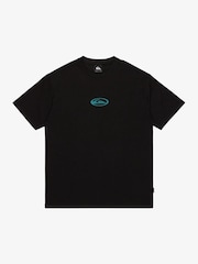 Quiksilver Black Welcome All Short Sleeve Front Graphic Print Logo T-Shirt - Image 6 of 7