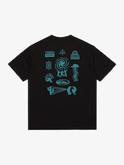 Quiksilver Black Welcome All Short Sleeve Front Graphic Print Logo T-Shirt - Image 7 of 7