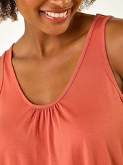 Roman Red Plain V-Neck Stretch Jersey Vest Top - Image 5 of 5