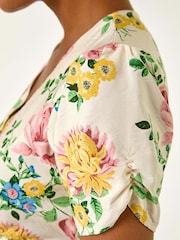 Roman Pink Floral Print V-Neck Tea Dress - Image 5 of 5